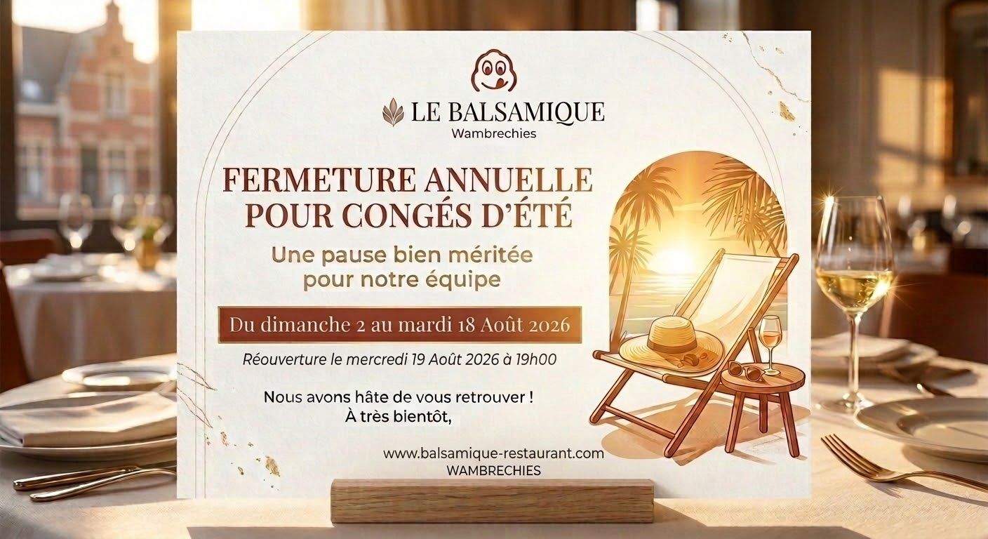 image indiquant la fermeture pour congés d'été du 2 au 18 août 2026 inclus